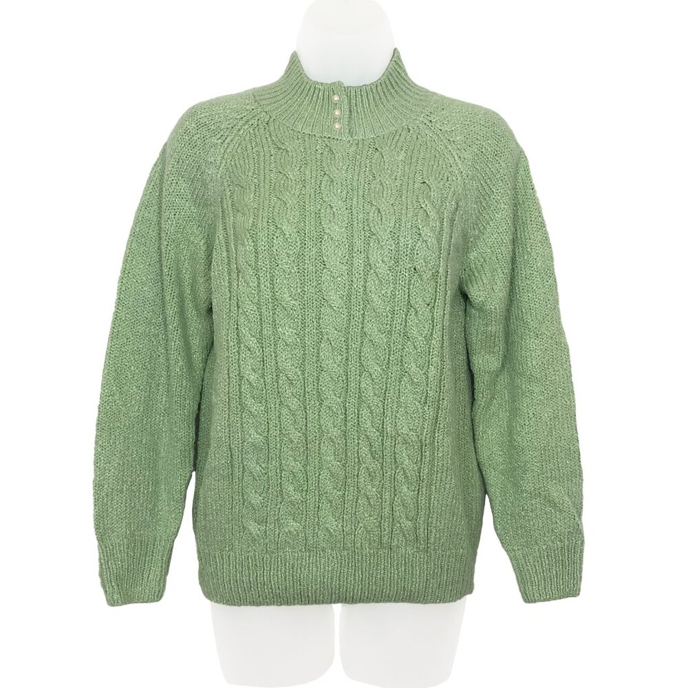 Karen Scott Petites Mint Green Mockneck Sweater - Size P/S